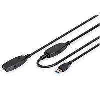 Дата-кабель ASSMANN DA-73107 USB (тато) - USB (мама) 20м Black