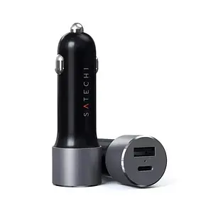 Автомобільний адаптер для телефона Satechi ST-TCPDCCM Space Gray (2xUSB 72W Type-C PD Car Charger адаптер)