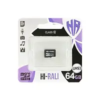 Карта памяти Hi-Rali HI-64GBSDU3CL10-00 Black 64GB microSDHC Class 10 UHS-I U3