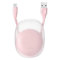 Дата-кабель Baseus Little Reunion One-Way Stretchable CALRN-24 USB (тато) - Lightning (тато) 1m Pink 2A