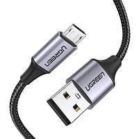 Дата-кабель Ugreen US290 USB 2.0 (тато)  -  MicroUSB (тато), 0.25 м Black (60144)