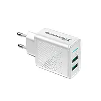 Адаптер питания для телефона Grand-X CH-60 White (2xUSB 3.1А с защитой от перегрузки)