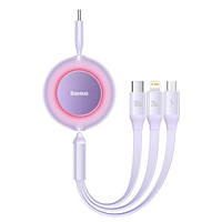 Дата-кабель Baseus Bright Mirror 2 3-in-1 CAMJ010205 USB-C (тато) - USB-C/Lightning/Micro-USB (тато) Purple