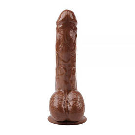 Вібромасажер JEFF STRYKER 8.9" Vibrating Dildo, Brown