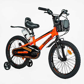 Велосипед 18 дюймів для дітей 6-8 років, алюмінієва рама, CORSO TAYGER TG-11360 жовтогарячий