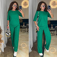 Костюм жіночий лляний кофта і штани вільного крою (Норма і полубатал), фото 4