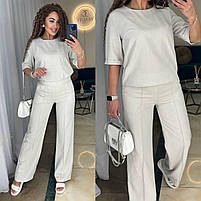 Костюм жіночий лляний кофта і штани вільного крою (Норма і полубатал), фото 5