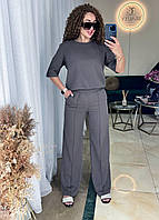 Костюм жіночий лляний кофта і штани вільного крою (Норма і полубатал), фото 7