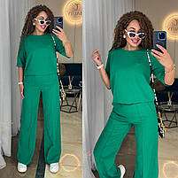 Костюм жіночий лляний кофта і штани вільного крою (Норма і полубатал), фото 9