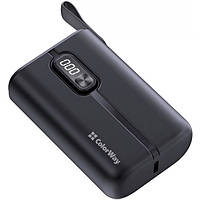 Дополнительный аккумулятор ColorWay 10000 mAh Full power Black (USB QC3.0 + USB-C PD 22.5W)
