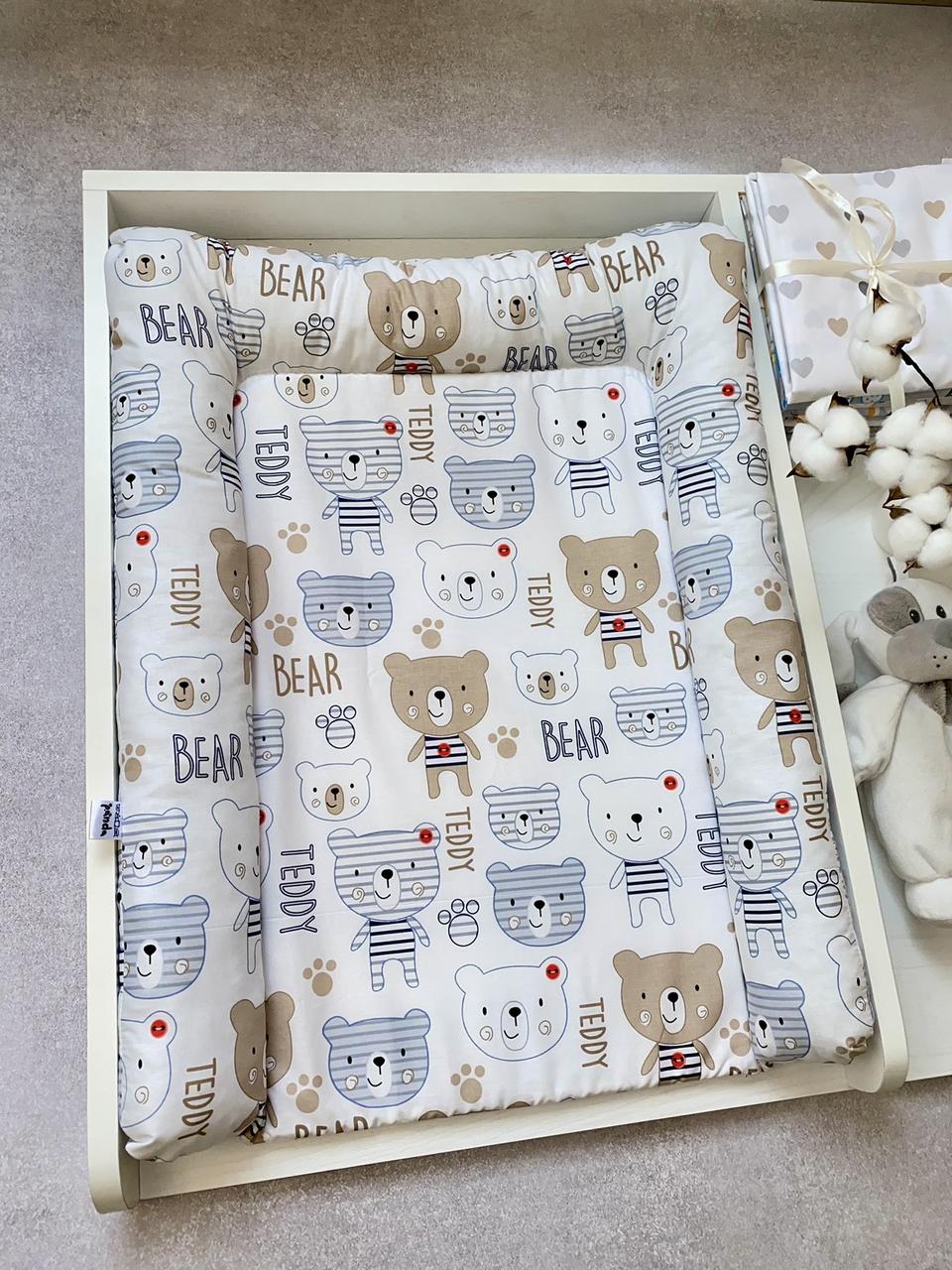 Матрацик на пеленальний стіл комод для новонародженого зі знімним поролоном 70*55 см