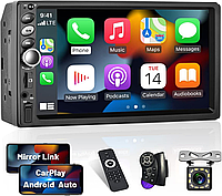 Мультимедийный плеер Hikity стереосистема с сенсорным экраном 2 DIN поддержка Carplay с камерой заднего вида