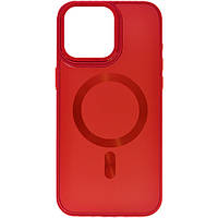 Чехол-накладка EpiK TPU + Glass Sapphire Midnight Open Camera with MagSafe для Apple iPhone 15 Pro Red