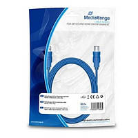 Дата-кабель MediaRange MRCS145 USB-A (тато)  -  USB-A (тато) 3m Blue