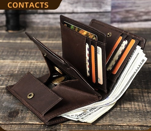 Гаманець чоловічий шкіряний портмоне коричневий, фото 1