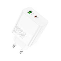 Адаптер питания для телефона Borofone BA75A Powerful White (BA75AW) 30W