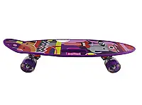 Скейтборд круизер, со светящимися колёсами, Фиолетовый (072241)