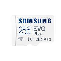 Карта памяті Samsung 256GB microSDXC Class 10 UHS-I U3 V30 A2 EVO Plus + SD Adapter MB-MC256KA