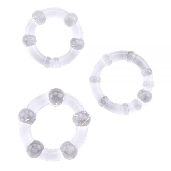 Набір ерекційних кілець Beaded Cock Rings, Clear