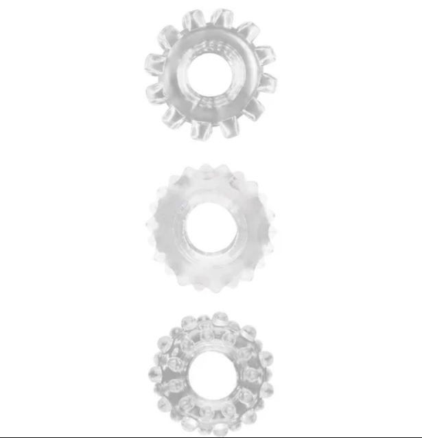 Набір ерекційних кілець Gear Up Rings, Clear
