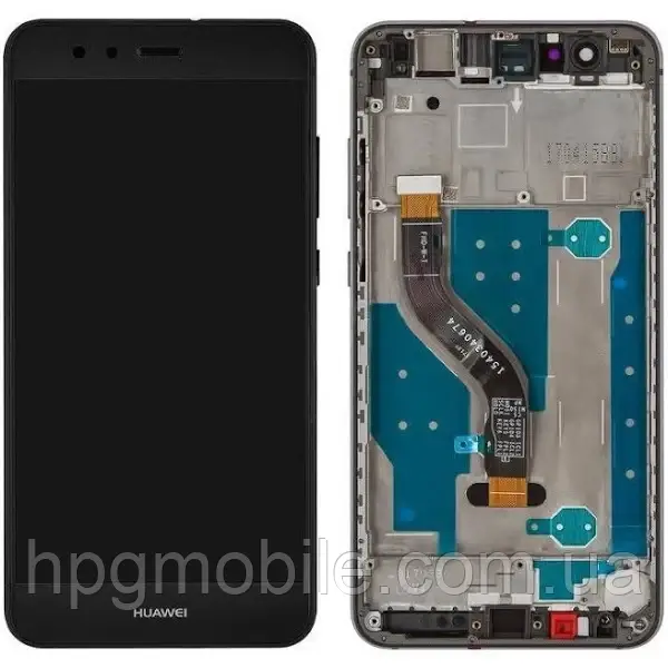 Дисплей Huawei P9 Lite 2017/Nova Lite 2016/Honor 8 Lite модуль (екран,сенсор) з рамкою, оригінал, Чорний, фото 1