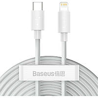 Дата-кабель Baseus Simple Wisdom 1.5m USB TYPE C (ТАТО)  -  LIGHTNING (ТАТО) White (2PCS/Set) (TZCATLZJ-02)