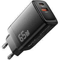 Адаптер питания для телефона Essager Ruiy 65W GaN Charger-Dual Ports Travel Charger C + A Black