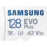 Карта памяті Samsung microSDXC EVO Plus 128GB UHS-I U3 V30 A2 Class 10 (MB-MC128KA/EU) White + SD-adapter