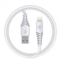 Дата-кабель MakeFuture USB (тато) - Lightning (тато) (2.4A) PVC 1м White (MCB-LP1WH)