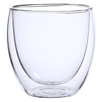 Набор стаканов с двойным дном Con Brio CB-8309-2 90 мл 2 шт, стеклянные чашки с XA-333 двойным дном