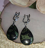 Серьги с яшмой камамба, фото 7
