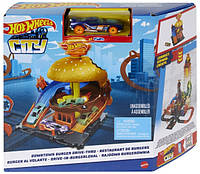 Игровой набор Трек Hot Wheels City "Бургерная в центре города" HDR26