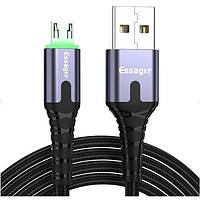Дата-кабель Essager LED Light USB Charging & Data Cable USB (тато) - Micro (тато) 2.4A 1M Black (EXCM-XG0G)