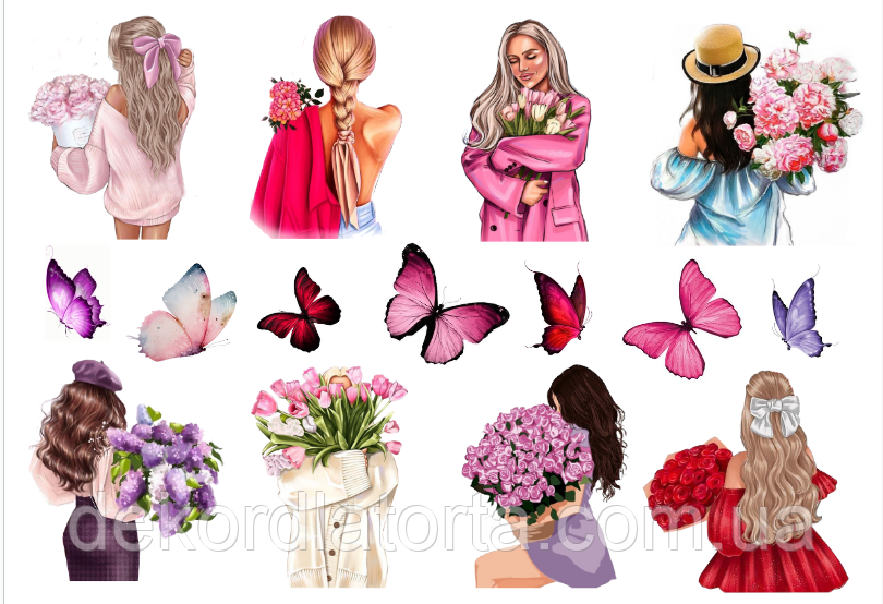 Вафельна картинка "Дівчата святкові"