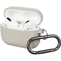 Чехол для наушников ArmorStandart Airpods Pro/Pro 2 Ultrathin Silicon case Beige with hook Rock