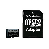 Карта памяті Verbatim Pro microSDHC (47042) 64GB Class UH-3 + SD-адаптер