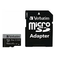 Карта памяті Verbatim Pro microSDHC (47046) 512GB Class UH-3 + SD-адаптер