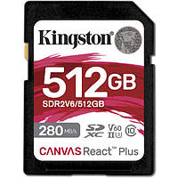 Карта памяти Kingston SDXC Canvas React Plus 512GB (SDR2V6/512GB)