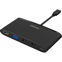 USB-хаб STLab USB 3.1 Type-C to HDMI, 4K + VGA + 2 х USB 3.0 + Gigabit RJ45 + USB Type-C PD Charging