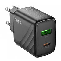 Адаптер питания для телефона Hoco CS23A Sunlight dual port PD30W + QC3.0 charger (EU) Black