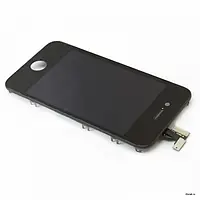 Дисплей Apple iPhone 4G в сборе с сенсором и рамкой black (оригинал)