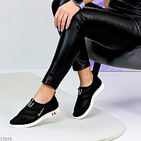 Повседневные легкие спортивные тканевые летние черные мокасины доступная цена обувь женская
