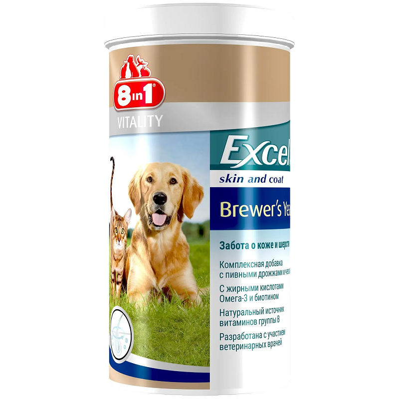 Таблетки Бреверс Exel вітаміни для собак і котів No140 8in1 Pet Products