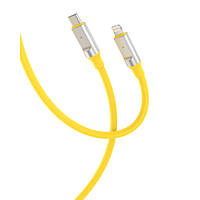 Дата-кабель XO NB-Q252A USB-C (тато) - Lightning (тато), 1m Yellow