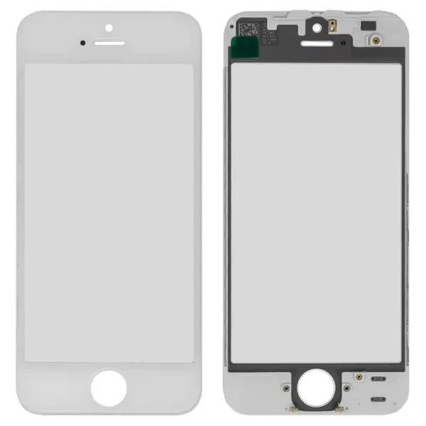 Скло дисплея Apple iPhone 5S, iPhone SE White з ОСА плівкою та рамкою, фото 1