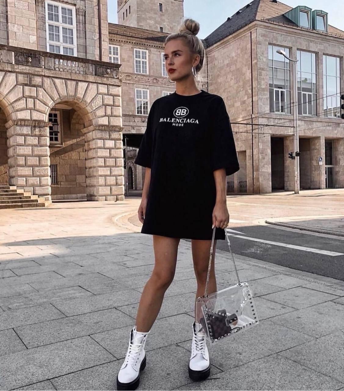 Сукня-футболка жіноча прямого крою у білому кольорі (Норма), фото 1