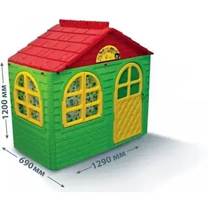 Дитячий ігровий будиночок Doloni 02550/13 Red Green зі шторками, пластиковий