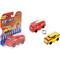 Игрушечная машинка Flip Cars EU463875-05 2 в 1 Пожарный автомобиль и Внедорожник