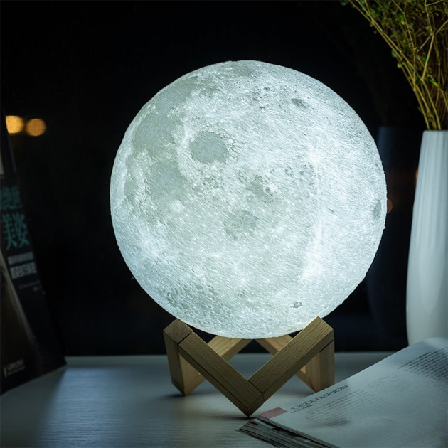 QIL Нічник місяць, який світиться Moon Lamp 13 см - фото 5 - id-p2183498409