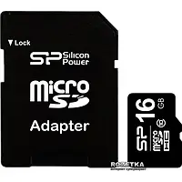 Карта памяти Silicon Power SP016GBSTH010V10SP 16GB microSDHC С адаптером Class 10 V10